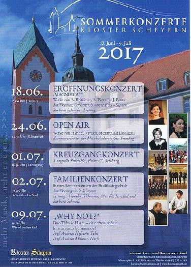 Übersicht Sommerkonzerte Kloster Scheyern